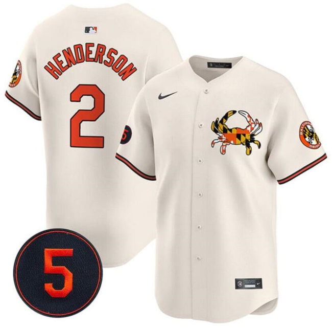 Men's Baltimore Orioles #2 Gunnar Henderson Cream With Patch Vapor Premier Limited Stitched Baseball Jersey Men's Baltimore Orioles #2 Gunnar Henderson Cream With Patch Vapor Premier Limited Stitched Baseball Jersey
